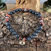 Wellness-House | Lava Armband Meditatie & Rode Tijgeroog | Meditatie | Zen | Natuurstenen Armband | Handgemaakt | Uniek | Unisex