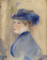 Kunst: Bust of a Woman, c. 1875 van Pierre-Auguste Renoir. Schilderij op canvas, formaat is 60x90 CM