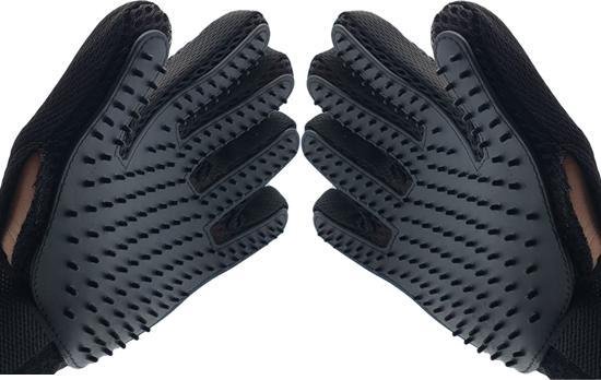 Borstel voor huisdieren - 2 Stuks LINKS + RECHTS - Voor Elke Vacht - Silicone - Vachtborstel - Borstel Handschoen - Zwart- oDaani