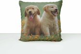 Sierkussen - Golden retriever pups - Woon accessoire - 40 x 40 cm