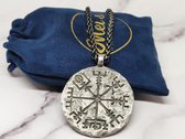Mei's | Viking The Amulet ketting | mannen ketting / sieraad mannen / Viking ketting | Stainless Steel / 316L Roestvrij Staal / Chirurgisch Staal | 70 cm / zwart