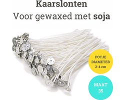 Kaarsen Maken Volwassenen - Eco Kaarslonten Voor Gewaxed Met Natuurlijke Soja - Knutselpakket - Knutselen - 50 Stuks Lengte 15cm Maat 35 -  Voor Geurkaarsen - Hergebruiken Kaarsvet - Moederdag Cadeau Voor Mama - Kerstcadeau Voor Volwassenen - Cadeau