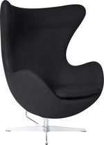 Homedesign Egg Chair - Fauteuil - Zwart Kasjmier Stof