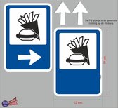 Snackbar wegwijzer verkeersbord stickers set 2 stuks