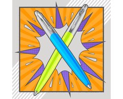 Parker Jotter Originals Pop Art duo verpakking limoen/hemelsblauw balpen met chroomkleurige details