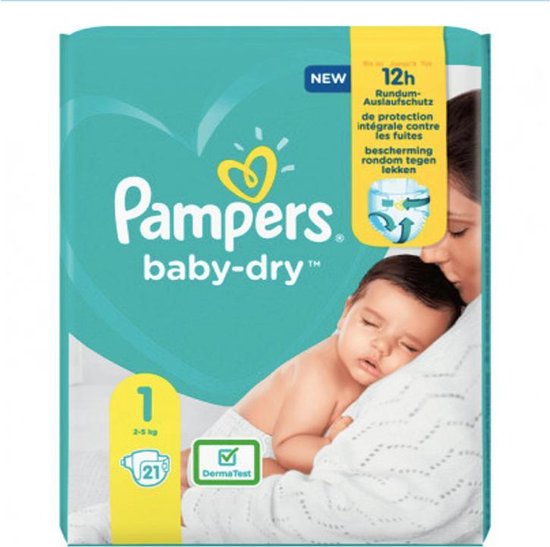 Omkleden tunnel meubilair Pampers - Pampers Baby Dry maat 1 Newborn (2-5kg) - XL pakket - 21 stuks -  Luiers -... | bol.com