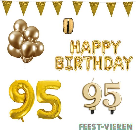 overeenkomst een kopje tij 95 jaar Verjaardag Versiering Pakket Goud | bol.com