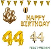 44 jaar Verjaardag Versiering Pakket Goud