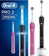 Oral-B PRO 2 2950N CrossAction Oplaadbare Elektrische Tandenborstel - 2 Handvatten: 1 Roze En 1 Zwart, 2 Opzetborstels