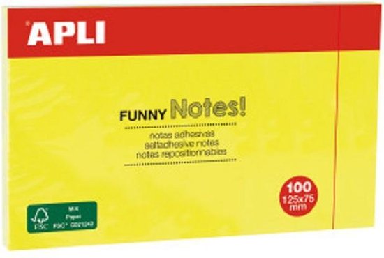 APLI NOTES 125 X 75 GEEL - 100 VEL | bol