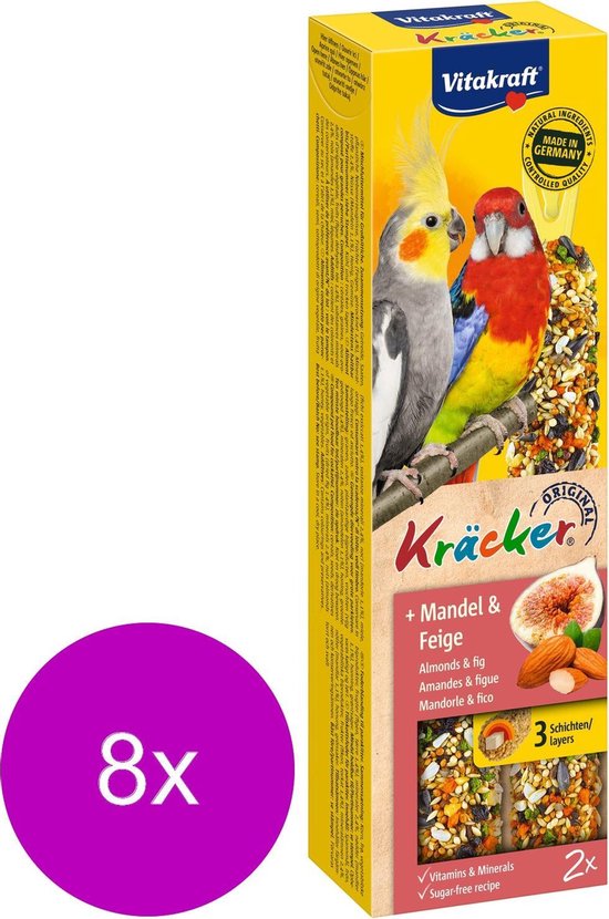 Vitakraft Valkparkiet Kracker Fruit 2 in 1 - 8 stuks