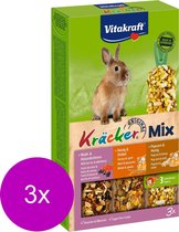 Vitakraft Konijn Kracker 3in1 - Konijnensnack - 3 x Honing&Popcorn&Active