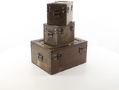 Opbergkistje - set van 3 stuks - bruin - hout