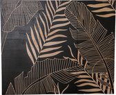 PTMD Neron hout wandpaneel zwart palmen - 145 x 4 x 120 cm - Zwart - Zwart