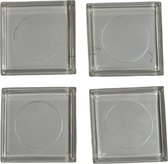 Gladde basis zwenkschaaltjes | 4 stuks | Transparante| 48 mm