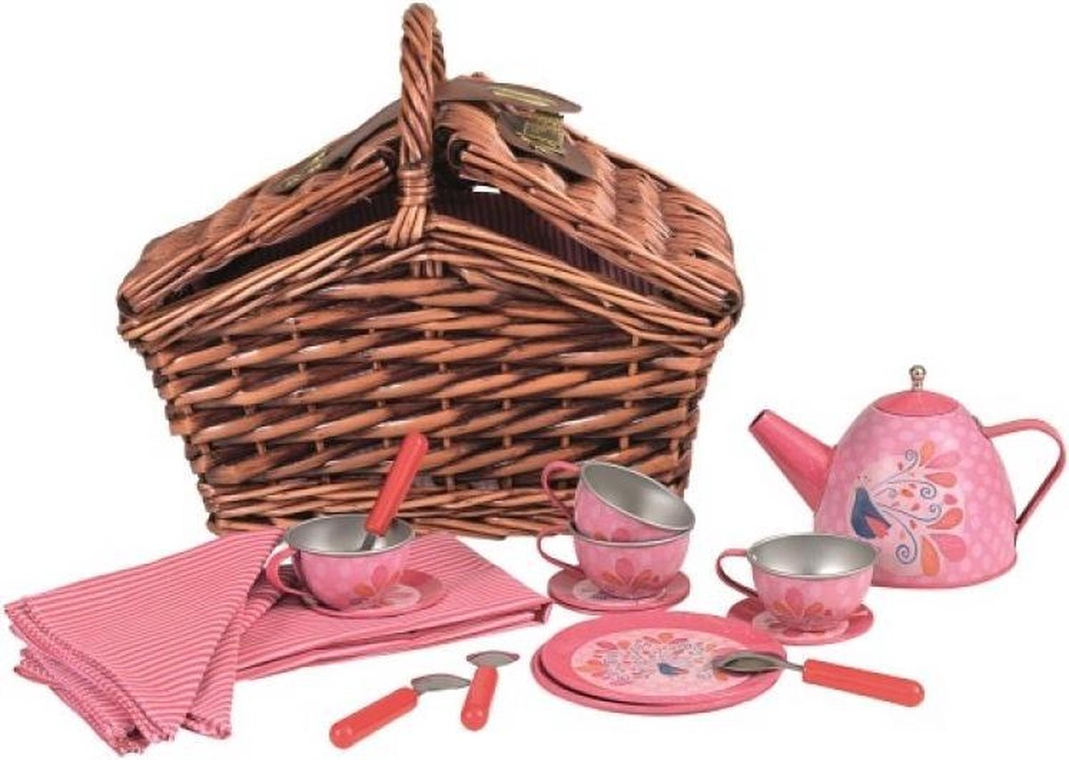 Egmont Toys Theeset Pauw In Rieten Mand