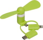 Smartphone ventilator - ventilator USB -micro-usb & lightning - groen - Vaderdag cadeau