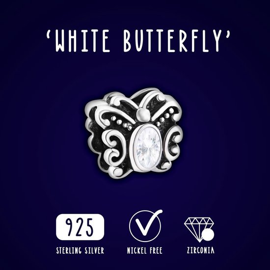 Vlinder hoepel oorbellen 925 sterling zilver Cubic Zirconia vlinder