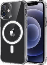 Bumper met Magsafe geschikt voor Apple iPhone 12 Pro Max Hoesje Transparant - Shockproof