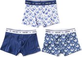 Little Label Onderbroeken Jongens - 3 Stuks -Maat 92 - Boxershorts - Blauw, Wit - Zachte BIO Katoen