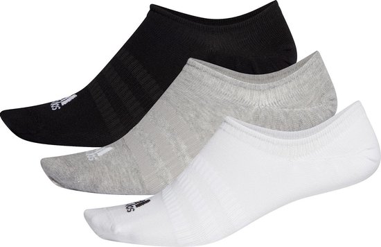 adidas - Light No-Show Socks 3P - 3 Paar Sokken - 37 - 39 - Zwart/Wit/Grijs
