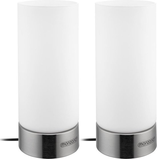 Monzana® Tafellamp Lumo 2 stuks Bedlampje Design Touch Dimbaar