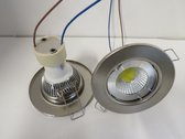 Mat Chrome inbouwarmatuur inclusief dimbare LED spot van 5W - 450 Lumen - 4000K - 60°