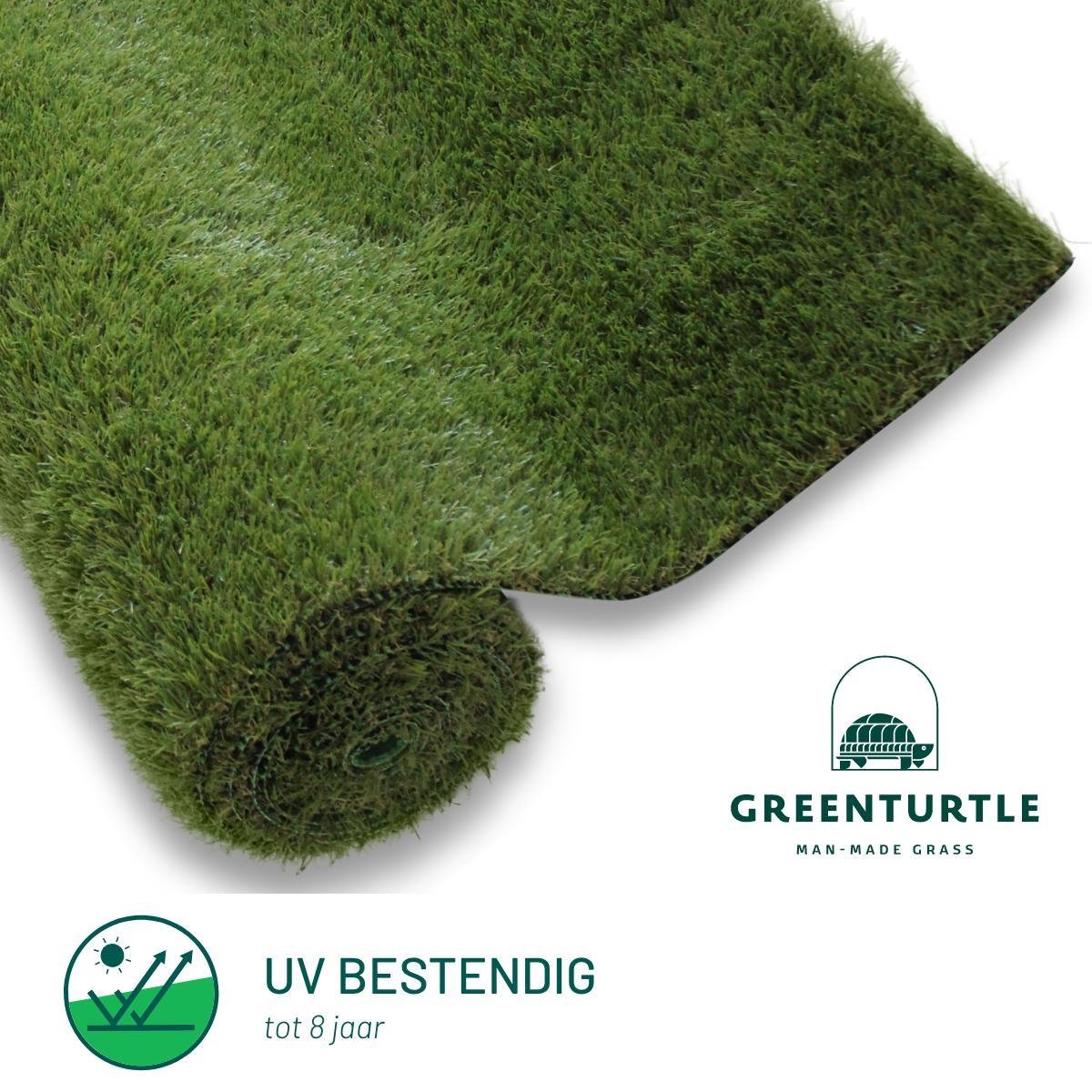 Green Turtle Kunstgras - Grastapijt 100x200cm - 26mm - Central Park - Artificieel Gras - Grastapijt