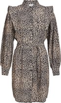VILA Dames 14067428 ZITA L/S TIE SHIRT DRESS Zwart Jurk - Maat 38