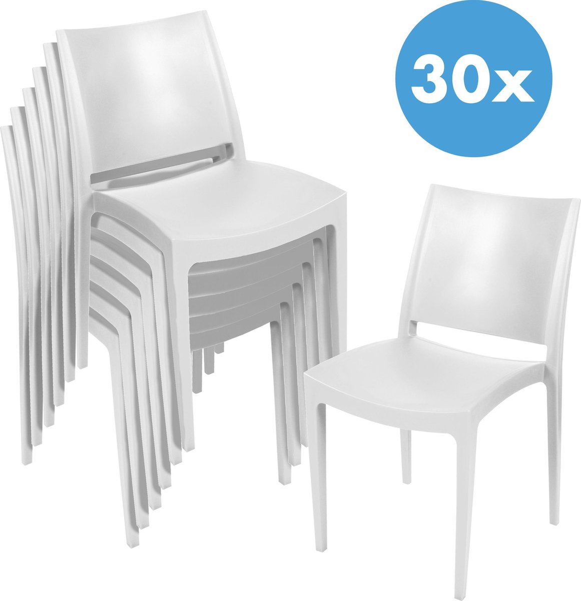 Voorraadopruiming - 30 terrasstoelen Elegance op pallet - wit - weerbestendig