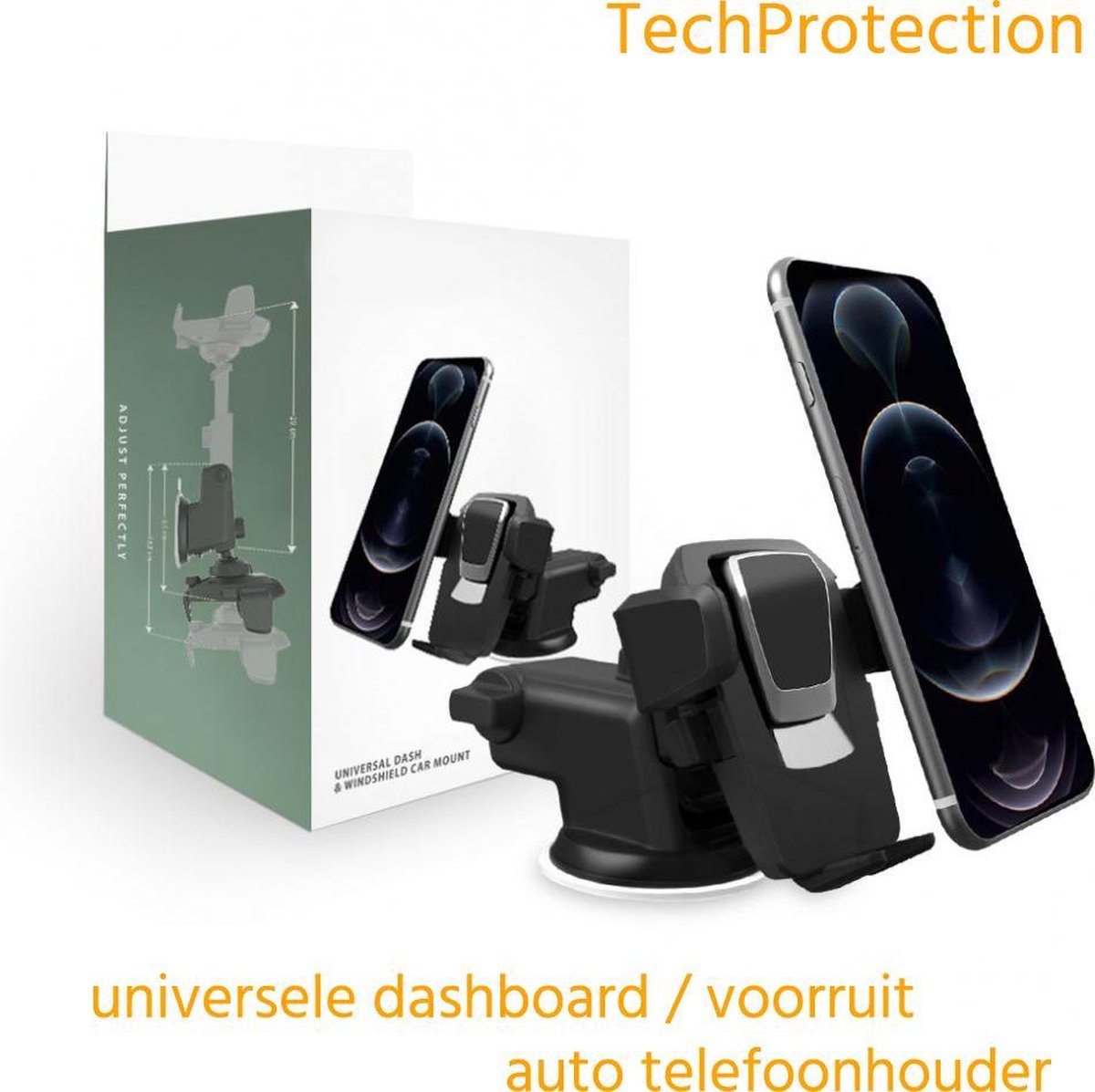 TechProtection universele telefoonhouder / autohouder voor in de auto met zuignap