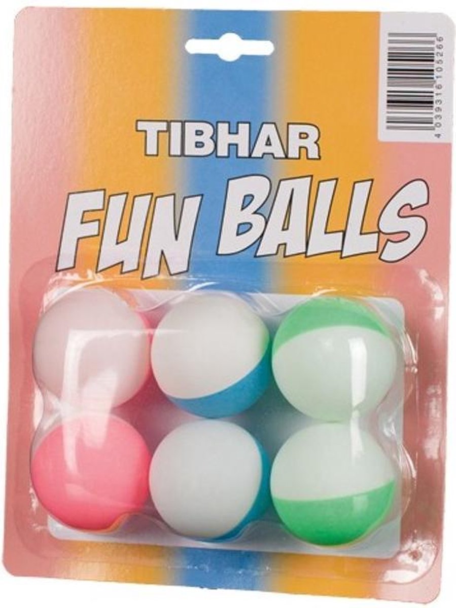 Tibhar Fun Balls Tweekleurig - Ping Pong Ballen