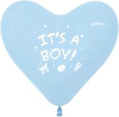 Babyshower jongen ballonnen It's a Boy welkom ballon Blauwe hart ballon Gender reveal ballonnen Hart 30cm - 12 stuks