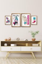 My Style Fashion Hout Poster 4 stuk Pink Sckoter