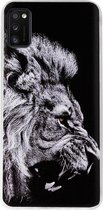 ADEL Siliconen Back Cover Softcase Hoesje Geschikt Voor Samsung Galaxy A41 - Leeuw Zwart