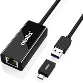 NÖRDIC Atolla A2 Nintendo Switch naar ethernet Giga netwerkadapter - Zwart