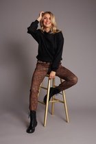 Damestrui zwart tijger - Sweater dames tijgerprint - Comfy sweater zwart dames - Stylefever