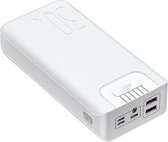 DrPhone HyperCell2 - 30.000 mAh Power Bank 2A Lader -2 USB Poorten met LED Lamp - Wit