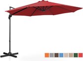 Uniprodo Zweefparasol - bordeaux - rond - Ø 300 cm - draaibaar