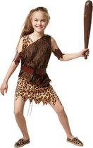 dressforfun - Chique meisje uit het stenen tijdperk 128 (7-8y) - verkleedkleding kostuum halloween verkleden feestkleding carnavalskleding carnaval feestkledij partykleding - 30273