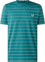 Fred Perry T-shirt met streepprint - Turquoise - Maat M
