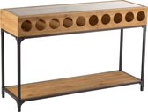 J-Line Console Voor Wijnflessen Hout Naturel