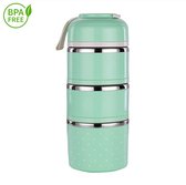 Evolize Bento Lunchbox in Japanse Stijl - Bento Lunch Box - 6 Compartimenten - Lekvrij - BPA-vrij - Milieuvriendelijk RVS - 1650ml - Groen
