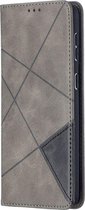 Samsung Galaxy S21 Plus Hoesje - Mobigear - Rhombus Slim Serie - Kunstlederen Bookcase - Grijs - Hoesje Geschikt Voor Samsung Galaxy S21 Plus