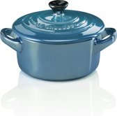 Le Creuset 6 Aardewerken mini braadpannetjes in Metallic Deep Teal 10cm 0,25l