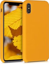 kwmobile telefoonhoesje voor Apple iPhone X - Hoesje met siliconen coating - Smartphone case in saffraan