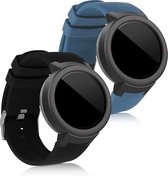 kwmobile 2x armband voor Huami Amazfit Verge - Bandjes voor fitnesstracker in blauwgrijs / zwart