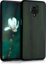 kwmobile telefoonhoesje voor Xiaomi Redmi Note 9S / 9 Pro / 9 Pro Max - Hoesje met bumper in donkergroen - Back cover - walnoothout