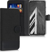 kwmobile telefoonhoesje voor Google Pixel 4a 5G - Hoesje met pasjeshouder in antraciet / zwart - Case met portemonnee