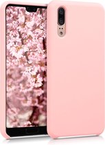 kwmobile telefoonhoesje voor Huawei P20 - Hoesje met siliconen coating - Smartphone case in mat roségoud